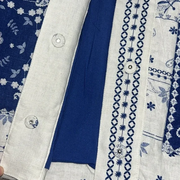 Caroline Constas Navy and Cream Patterned Jacket